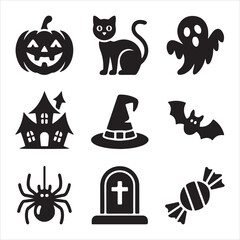 halloween icon set