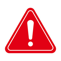 注意マークのアイコンイラスト：赤003