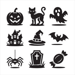 Obraz premium halloween icons set