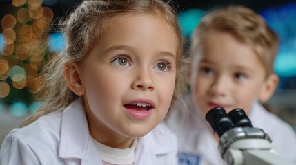Kids engaged in scientific exploration classroom educational content interactive learning close-up curiosity and discovery