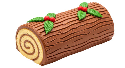 Isolated Yule Log Cake