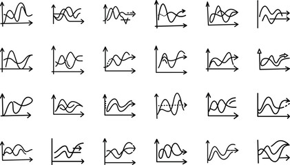 Business Growth Line Icons Set – Finance, Analytics, Investment, Marketing, Data Chart, Strategy, Profit, Economy, Startup, Graph Symbol Pack, Vector Illustration