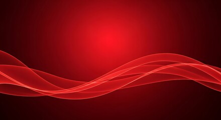 Fototapeta premium Elegant red wave flowing across dark background