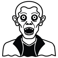 zombie scary eyes line art vector icon