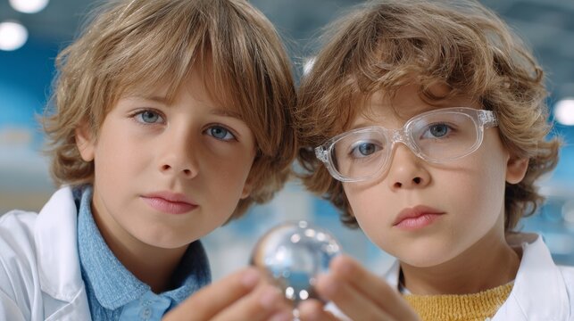 Children engaging in science experimentation classroom photography educational environment close-up learning