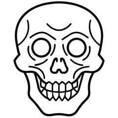 zombie skull line art vector icon