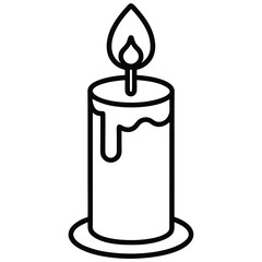 bloody candle line art vector icon