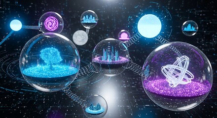 Network connection metaverse data digital technology blockchain future innovation concept system web