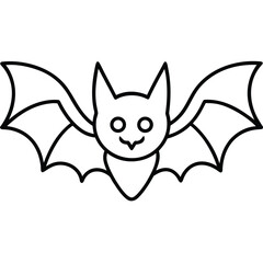 creepy bat line art vector icon