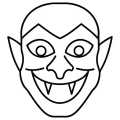 creepy mask line art vector icon