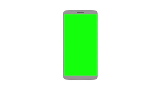 Modern smartphone with a vibrant green screen mockup Animation