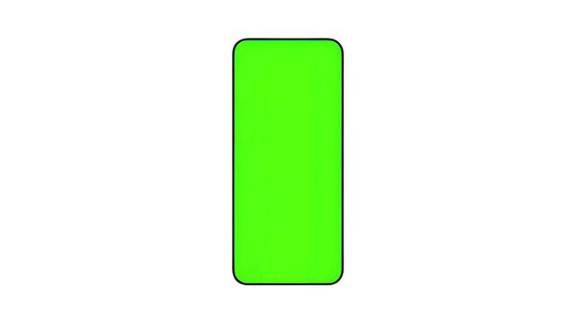 Modern smartphone with a vibrant green screen mockup Animation
