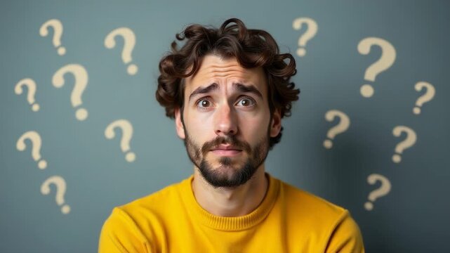 A person with a beard gazing upwards, possibly contemplating or seeking answers
