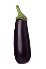 One raw ripe eggplant isolated on white