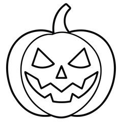 evil jack o lantern line art vector icon