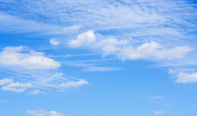 White clouds in blue sky