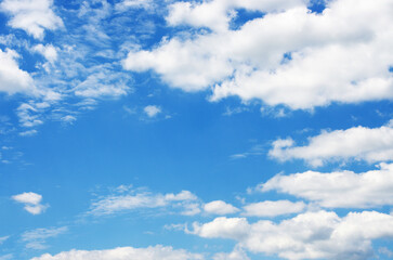 White clouds in blue sky