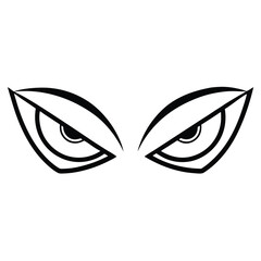 evil witch eyes line art vector icon