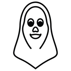 ghost face mask line art vector icon