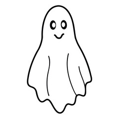 ghost floating spirit line art vector icon