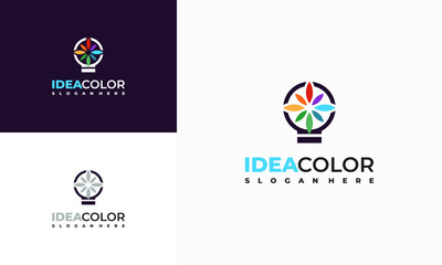 Colorful lightbulb logo designs concept, creative icon symbol technology logo, bulb logo designs