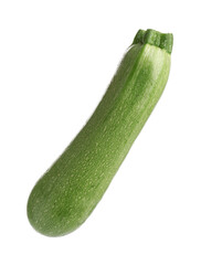 One fresh ripe zucchini isolated on white