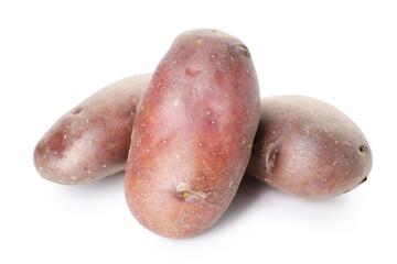 Fresh ripe red potatoes isolated on white