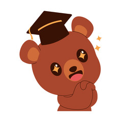 Cute Cartoon Bear Scholar Illustration