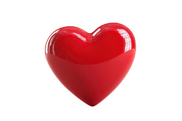 Glossy red heart symbol representing love and affection.