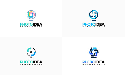 Set of Photography Idea logo designs concept vector, Shutter Idea logo template symbol