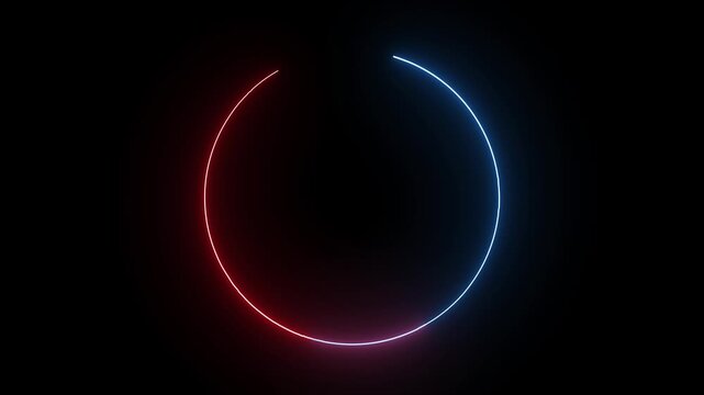 Tow colorful circle animated on a black background.
