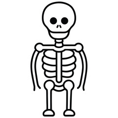 skeleton bones line art vector icon
