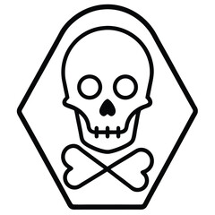skeleton skull bones line art vector icon
