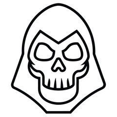 skull face line art vector icon