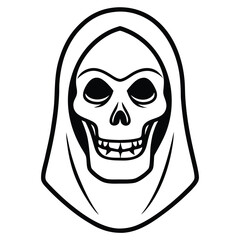 skull mask scary line art vector icon