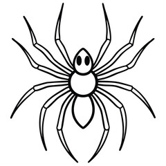 spider creepy crawl line art vector icon