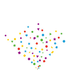 A festive birthday party illustration of many colorful heart-shaped confetti, a symbol of love and celebration, scattered in a pattern