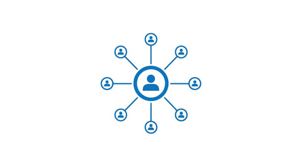Fototapeta premium Vector illustration of network of people connected to a central figure