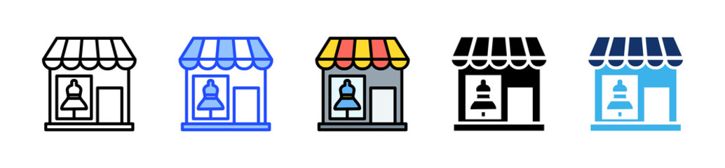 Storefront Icon Collection With Multiple Styles