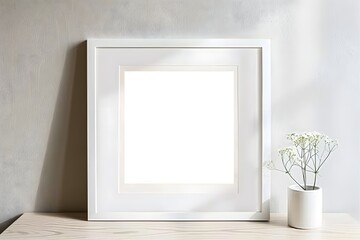 White square frame mockup