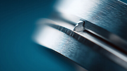Extreme closeup shot showcasing machined metal texture. Great for backgrounds, industrial themes, or concepts of precision, engineering, and technology.