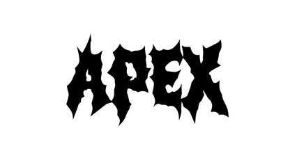 Fototapeta premium Apex, typography vector design. Bold lettering in sharp metal style, perfect for streetwear, band merch, and edgy graphic tees, sticker, poster