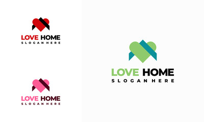 Love Home Logo designs concept vector, Love Family Logo template, Real Estate symbol