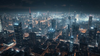 Imagine this glowing digital cityscape represents the skyline of a futuristic metropolis