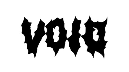 void typography vector design. Bold lettering in sharp metal style, perfect for streetwear, band merch, and edgy graphic tees, sticker, poster