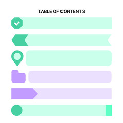 Obraz premium 인포그래픽 디자인, 인덱스, 목차 디자인 벡터 플랫 일러스트
