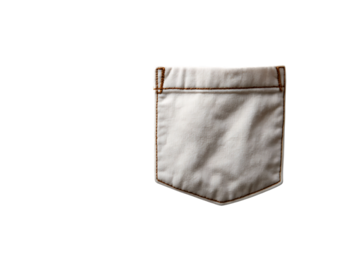 Fashionable denim back pocket on white