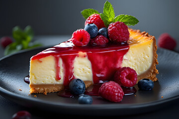 raspberry cheesecake with berries