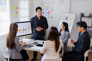 Accounting company provide finance and taxation planning for profitable cash flow, Auditor and accountant team working in office, analyze financial data and accounting record with calculator.Insight
