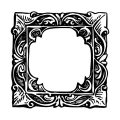 A vintage style illustration showing ornamental